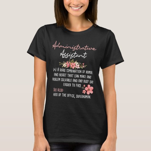 管理アシスタント管理オフィスアシスタント Tシャツ (正面)