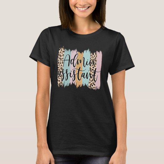 管理アシスタントRainbow Leopardチームオフィススタッフ Tシャツ (正面)