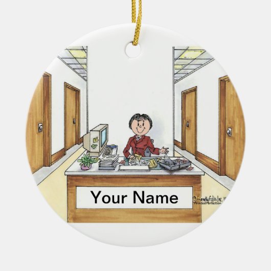 管理スタッフ-女性 セラミックオーナメント (正面)