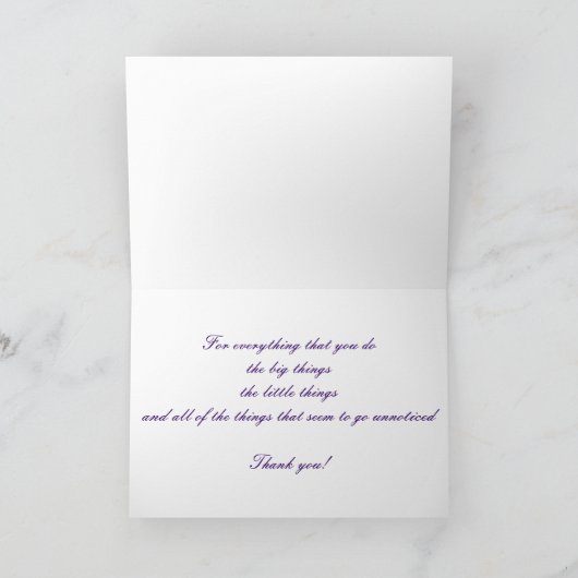 管理スタッフAdminプロ日は感謝していしています サンキューカード (内部)