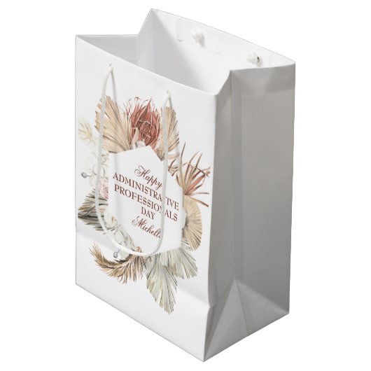 管理パーソナライズされたプロフェッショナル日 ミディアムペーパーバッグ (正面アングル)