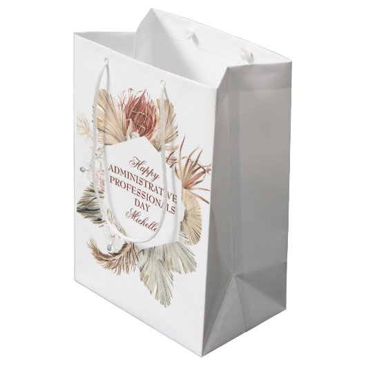 管理パーソナライズされたプロフェッショナル日 ミディアムペーパーバッグ (裏面アングル)