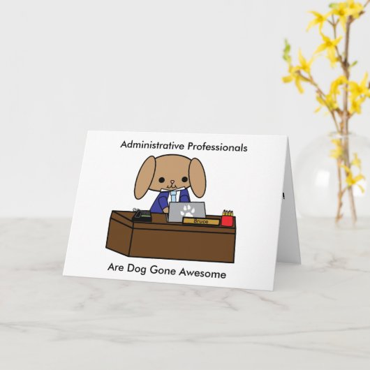 管理プロフェッショナルオス犬の個人用設定 カード (黄色い花)