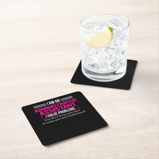 管理プロフェッショナル補助日 スクエアペーパーコースター (インサイチュ)