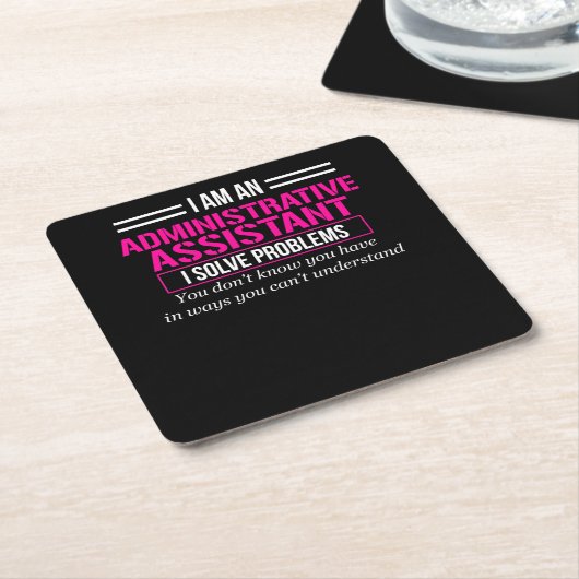 管理プロフェッショナル補助日 スクエアペーパーコースター (アングル)