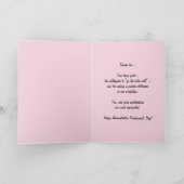 管理上のプロフェッショナル日のピンクありがとう サンキューカード (内部)