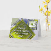 管理上のプロフェッショナル日の白の花柄 カード (黄色い花)