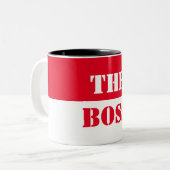 管理最高の者ボス、ボス、最高のボス ツートーンマグカップ (正面左)