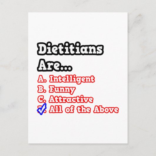 管理栄養士クイズ…ジョーク ポストカード (正面)