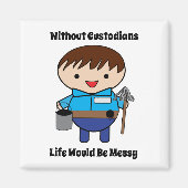 管理用清掃員の生活の乱おもしろい雑 マグネット (正面)