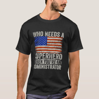 管理者おもしろいスーパーヒーローヴィンテージT型男性へ Tシャツ