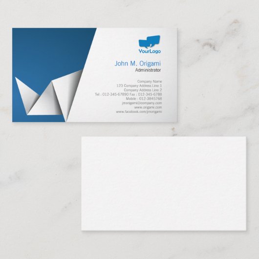 管理者の名刺の折り紙 名刺 (正面/裏面)