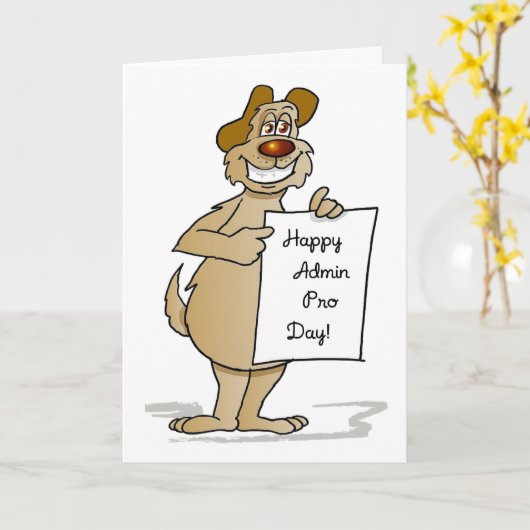 管理者プロの日犬のサインユーモアのある、 カード (黄色い花)