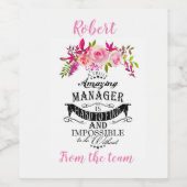 管理者ワインラベルボスの感謝の日または週。 ワインラベル (シングルラベル)