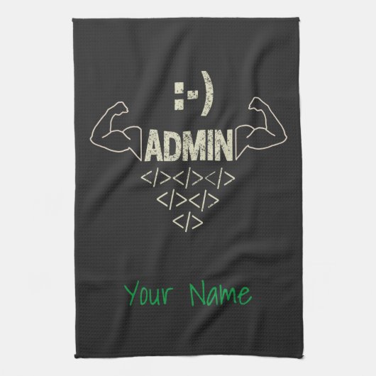 管理者IT管理者システム管理者コンピュータサイエンティスト キッチンタオル (縦)
