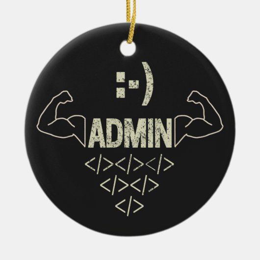管理者IT管理者システム管理者コンピュータサイエンティスト セラミックオーナメント (正面)