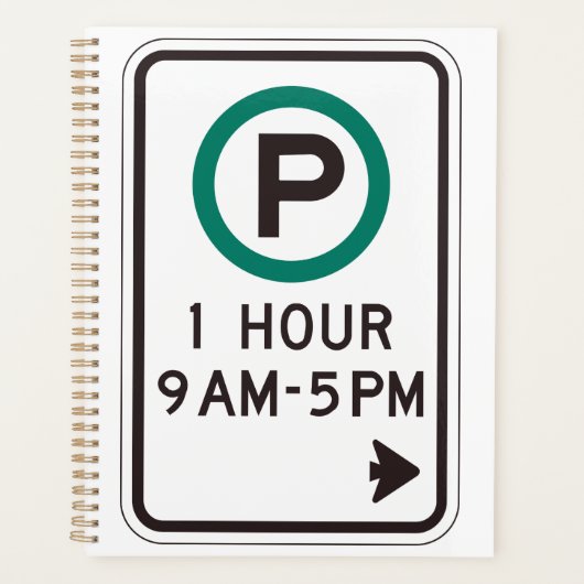 管理駐車場用1時間の駐車標識 プランナー手帳 (正面)