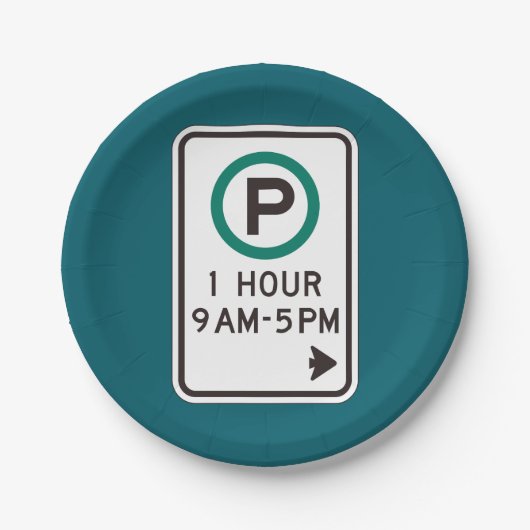 管理駐車場用1時間の駐車標識 ペーパープレート (正面)