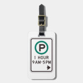管理駐車場用1時間の駐車標識 ラゲッジタグ (正面縦)