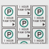 管理駐車場用1時間の駐車標識 ラッピングペーパー (フラット)