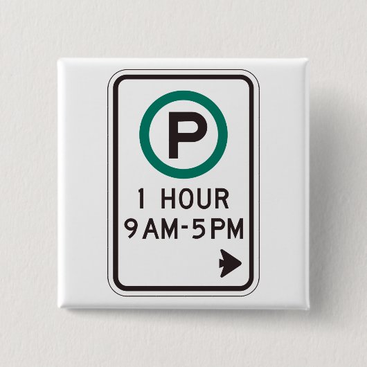 管理駐車場用1時間の駐車標識 缶バッジ (正面)