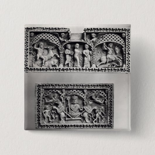 箱からの2つのプラク 缶バッジ (正面)