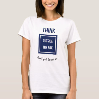 箱から出た思考にキャプションを追加 Tシャツ