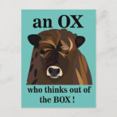 箱から出考えた牛 ポストカード (正面)