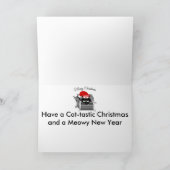 箱に入れたクリスマスのおもしろい猫 シーズンカード (内部)