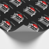 箱に入れたクリスマスのおもしろい猫 ラッピングペーパー (角)