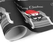 箱に入れたクリスマスのおもしろい猫 ラッピングペーパー (ロールコーナー)