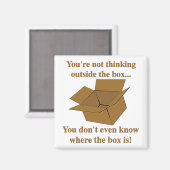 箱のおもしろい外の段ボールの暗いユーモア マグネット (正面/裏面)