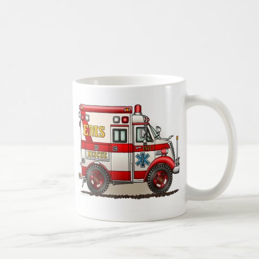箱のトラックの救急車のマグ コーヒーマグカップ (右)
