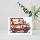 箱のトラックの救急車の郵便はがき ポストカード (スタンド正面)