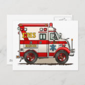 箱のトラックの救急車の郵便はがき ポストカード (正面/裏面)