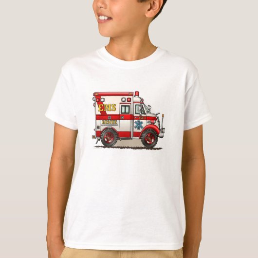 箱のトラックの救急車 Tシャツ (正面)