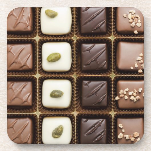 箱のハンドメイドの贅沢なチョコレート コースター (正面)
