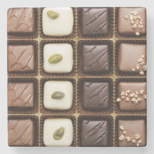 箱のハンドメイドの贅沢なチョコレート ストーンコースター (正面)