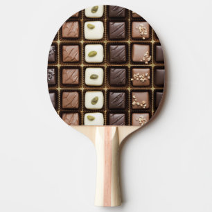 箱のハンドメイドの贅沢なチョコレート 卓球ラケット