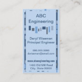 箱のモダンな青の外で考える 名刺 (裏面)