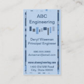 箱のモダンな青の外で考える 名刺 (裏面)