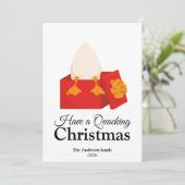 箱の中にクッキングおもしろいクリスマスかわいいアヒルがいる シーズンカード (スタンド正面)