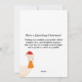 箱の中にクッキングおもしろいクリスマスかわいいアヒルがいる シーズンカード (裏面)