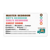 箱の中に何があるか? – ラベルを移動する – 寝室 ラベル (正面)