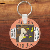 箱の中のアヌビス(閉じた目) キーホルダー (正面)