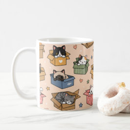 箱の中のキャラクター猫 コーヒーマグカップ