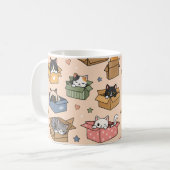 箱の中のキャラクター猫 コーヒーマグカップ (正面左)