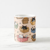 箱の中のキャラクター猫 コーヒーマグカップ (中央)