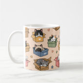箱の中のキャラクター猫 コーヒーマグカップ (左)