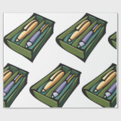 箱の中のペン ラッピングペーパー (フラット)